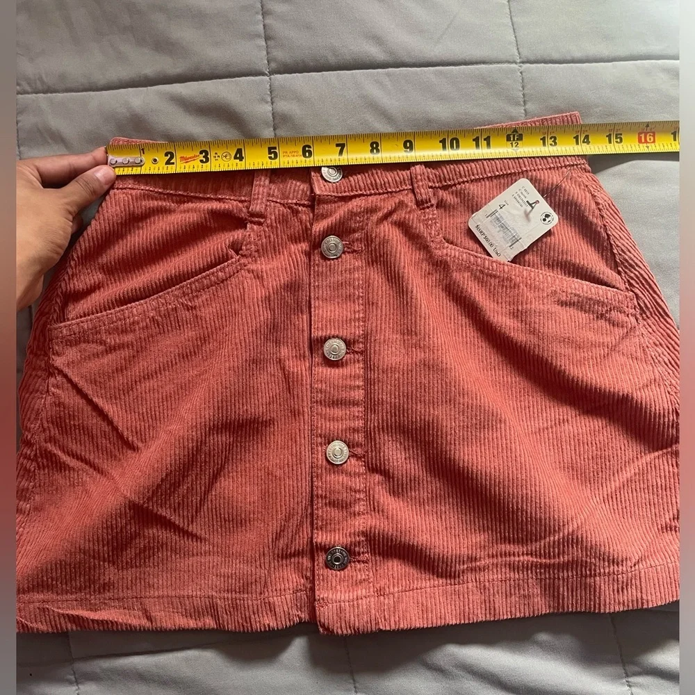 NWT Free People Ray Cotton Corduroy Miniskirt Size 4 Color Myrrh